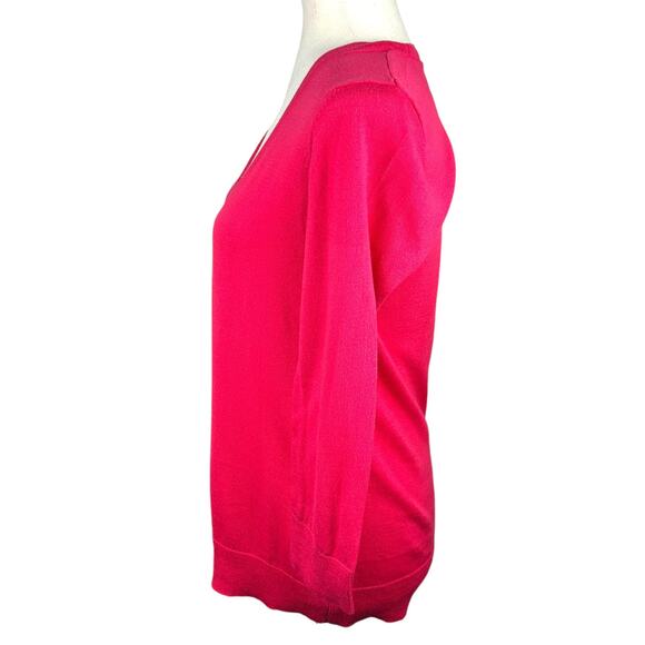 Loft Barbie Pink Cotton Cardigan Long Sleeve Lightweight Size S EUC - Picture 3 of 5